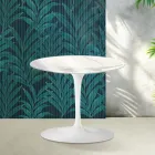 Saarinen Tulip sofabord H 39 cm i blank Statuario Florim keramik - Skarlagenrød Viadurini