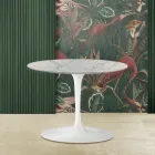 Tulip Saarinen H 39 Ovalt sofabord med Statuarietto Carrara marmorplade Viadurini