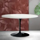 Saarinen Tulip sofabord H 41 cm i mat hvid Florim keramik - skarlagenrød Viadurini