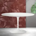 Saarinen Tulip sofabord H 41 cm i mat hvid Florim keramik - skarlagenrød Viadurini