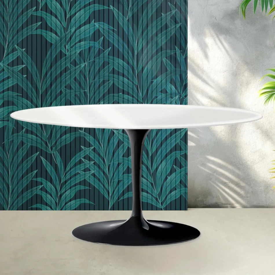 Saarinen Tulip sofabord H 41 cm i blank hvid Florim keramik - Scarlet Viadurini