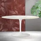 Saarinen Tulip sofabord H 41 cm i Florim Calacatta guld mat keramik - skarlagenrød Viadurini