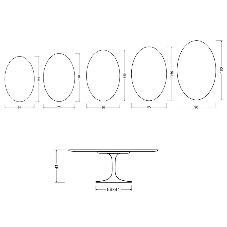 Saarinen Tulip sofabord H 41 cm i blank Statuario Florim keramik - Skarlagenrød Viadurini