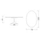 Tulip Saarinen sofabord H 41 med oval plade i sort flydende laminat Made in Italy - Scarlet Viadurini