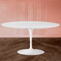 Tulip Saarinen Ovalt sofabord i hvid flydende laminat H 41 Made in Italy - Scarlet
