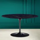 Tulip Saarinen H 41 Oval Sofabord med Noir Laurent Keramik Top Viadurini