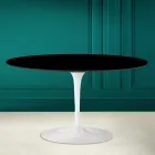 Tulip Saarinen H 41 ovalt sofabord i absolut sort keramik Made in Italy - Scarlet Viadurini