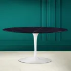 Tulip Saarinen H 41 Oval Sofabord i Noir Laurent Keramik Made in Italy - Scarlet Viadurini