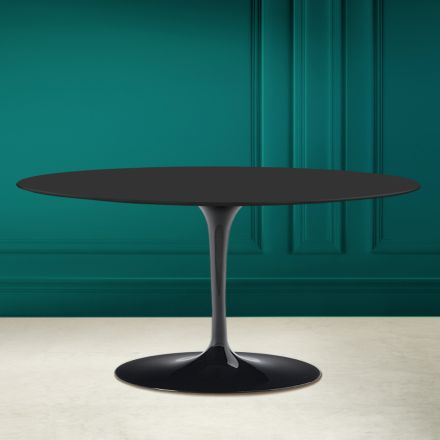 Tulip Saarinen H 41 Oval Sofabord i Noir Blød Keramik Made in Italy - Scarlet Viadurini