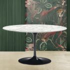Tulip Saarinen H 41 Oval Sofabord i Carrara Marmor Made in Italy - Scarlet Viadurini