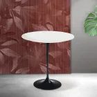 Saarinen Tulip sofabord H 52 cm i mat hvid Florim keramik - skarlagenrød Viadurini