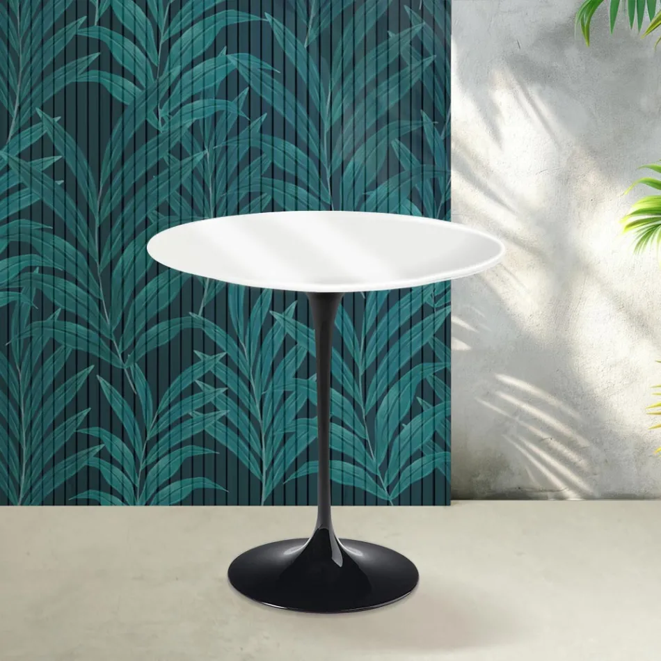 Saarinen Tulip sofabord H 52 cm i blank hvid Florim keramik - Scarlet Viadurini