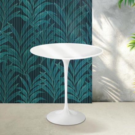 Saarinen Tulip sofabord H 52 cm i blank hvid Florim keramik - Scarlet Viadurini