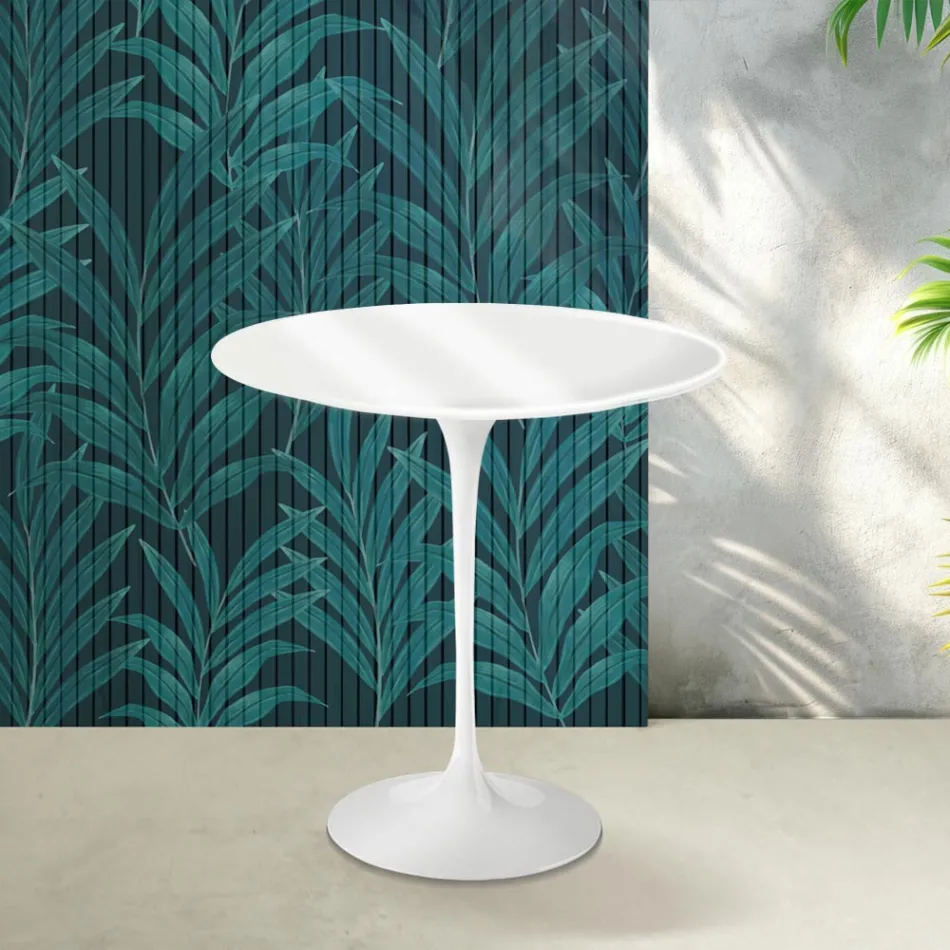 Saarinen Tulip sofabord H 52 cm i blank hvid Florim keramik - Scarlet Viadurini