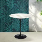 Saarinen Tulip sofabord H 52 cm i Florim Calacatta guldglans keramik - skarlagenrød Viadurini