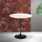 Saarinen Tulip sofabord H 52 cm i Florim Calacatta guld mat keramik - skarlagenrød Viadurini