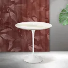Saarinen Tulip sofabord H 52 cm i Florim Calacatta guld mat keramik - skarlagenrød Viadurini