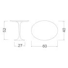 Tulip Saarinen sofabord H 52 med oval plade i hvid flydende laminat Made in Italy - Scarlet Viadurini