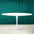 Tulip Saarinen Oval Sofabord H 41 i Absolut hvid Made in Italy - Scarlet Viadurini