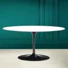 Tulip Saarinen Oval Sofabord H 41 i Absolut hvid Made in Italy - Scarlet Viadurini