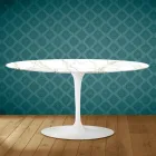 Tulip Saarinen Oval Sofabord H 41 i Entzo Keramik Made in Italy - Scarlet Viadurini