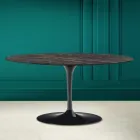Tulip Saarinen Oval Sofabord H 41 i Noir Desire Keramik Made in Italy - Scarlet Viadurini