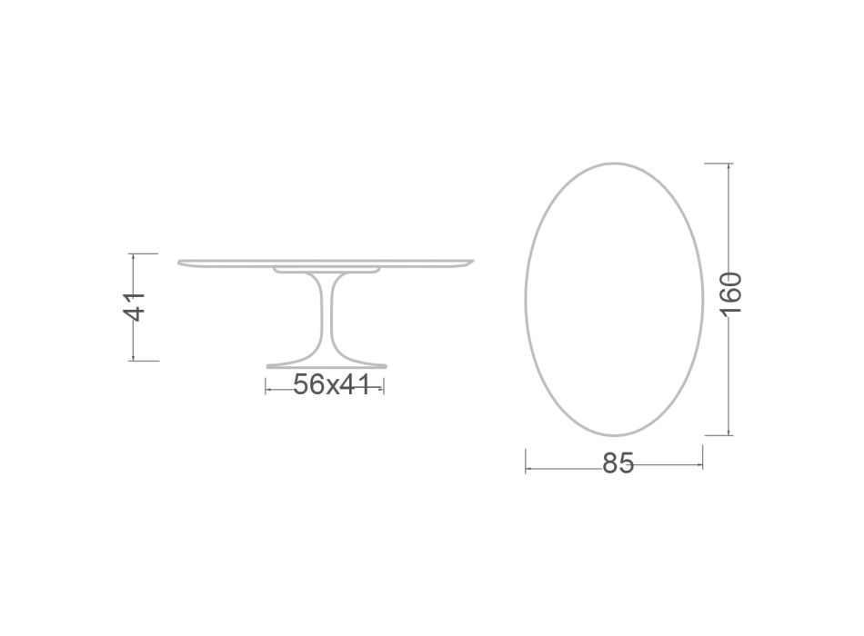 Tulip Saarinen Oval Sofabord H 41 i Sirius Keramik Made in Italy - Scarlet Viadurini