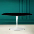 Tulip Saarinen Oval Sofabord H 41 i Absolut Sort Made in Italy - Scarlet Viadurini