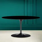 Tulip Saarinen Oval Sofabord H 41 i Absolut Sort Made in Italy - Scarlet Viadurini
