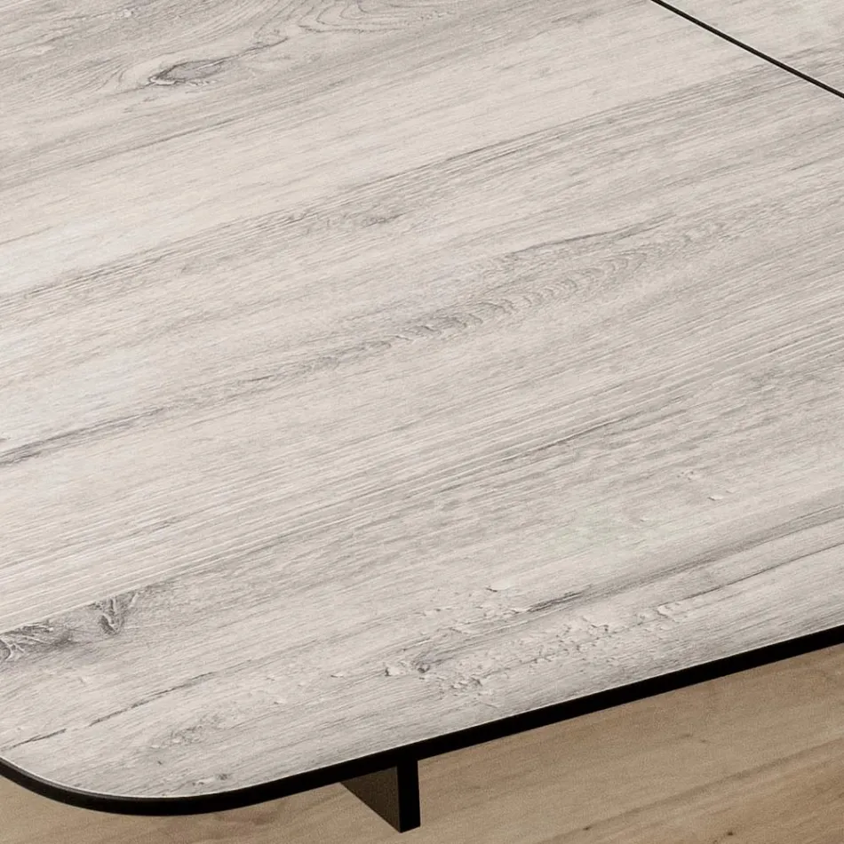 Udtrækkeligt tøndebord til 240 eller 280 cm i HPL og metal - Nuværende Viadurini