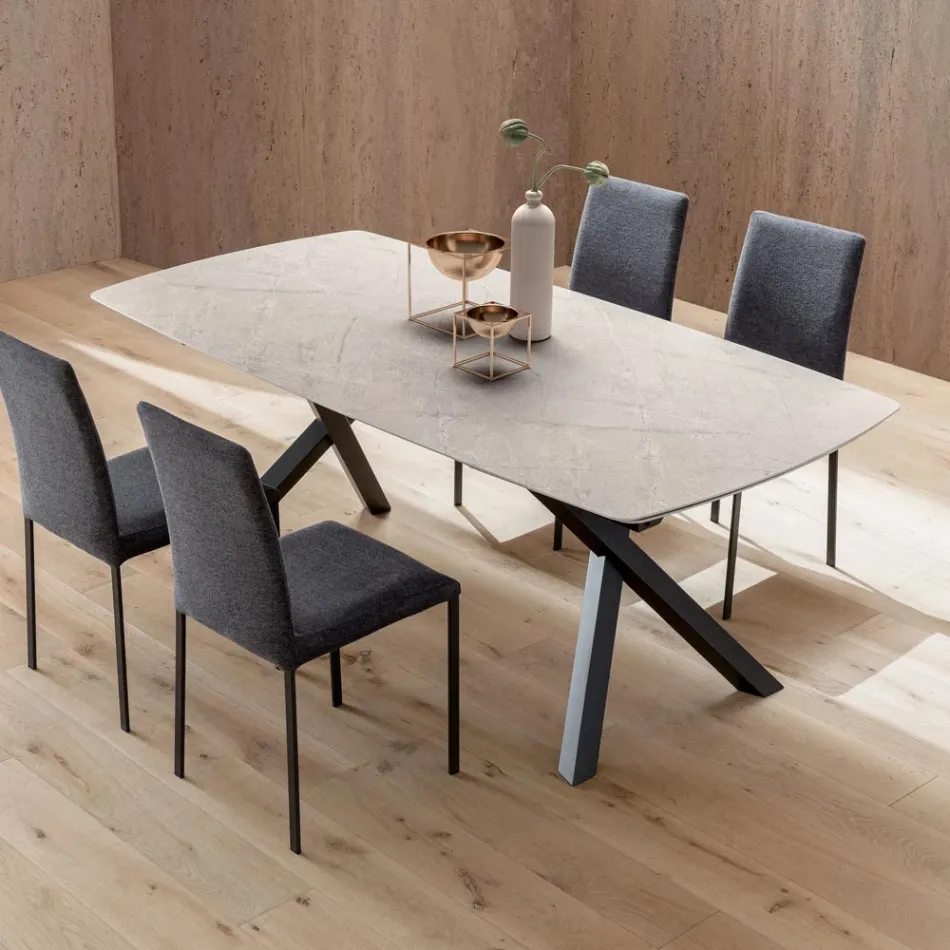 Udtrækkeligt tøndebord til 240 eller 280 cm i lagdelt HPL - Dialogo Viadurini