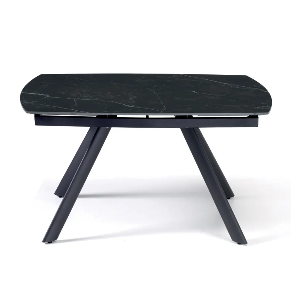 Udtræksbord 140/210x90 cm i sintret sten med marmoreffekt - Atrium Viadurini