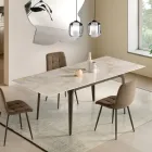 Udtræksbord 160/240x90 cm i sintret sten med marmoreffekt - Samus Viadurini