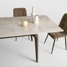 Udtræksbord 160/240x90 cm i sintret sten med marmoreffekt - Samus Viadurini