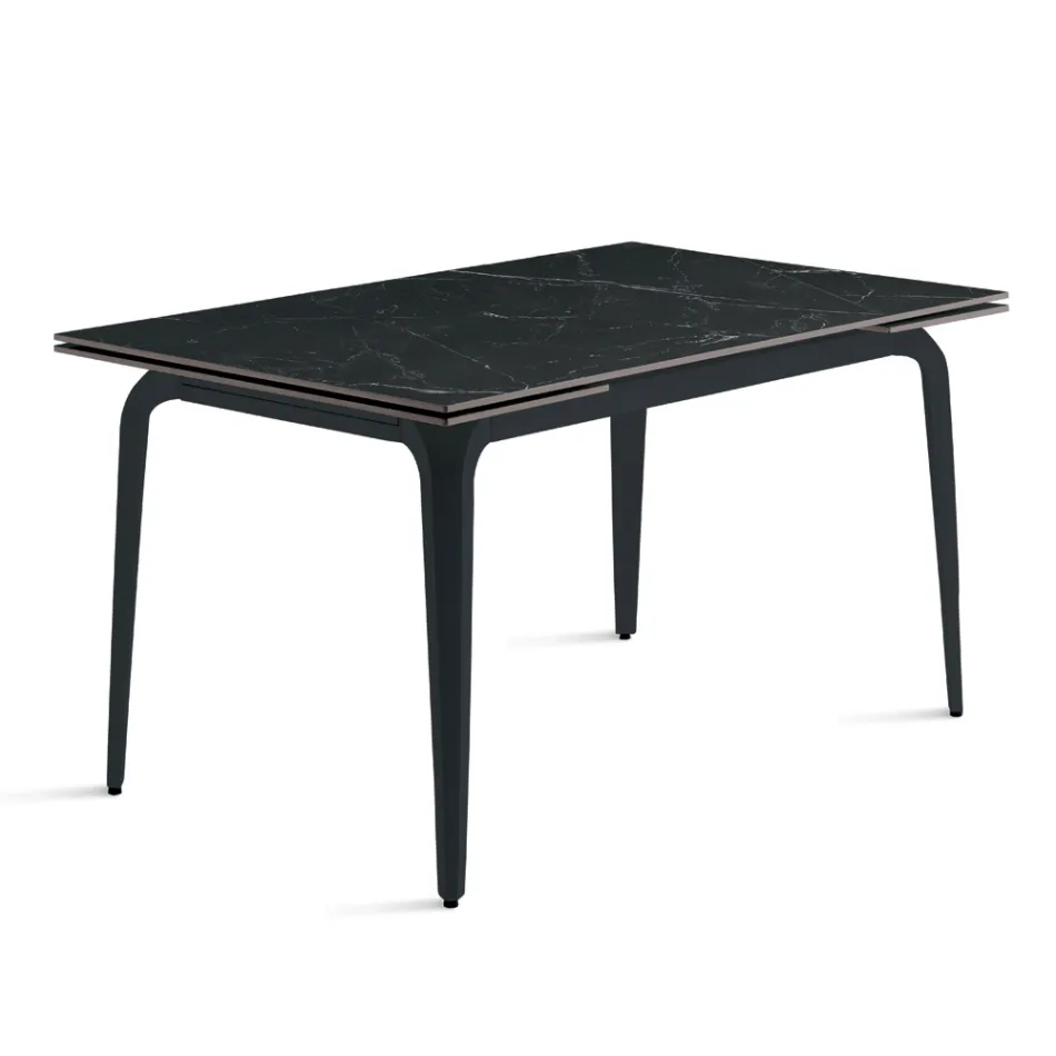 Udtræksbord 160/240x90 cm i sintret sten med marmoreffekt - Samus Viadurini