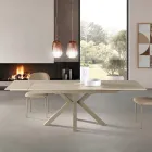Udtræksbord 160/240x91 cm i sintret sten med marmoreffekt - Palazzo Viadurini