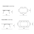 Udtræksbord 160/240x91 cm i røget glas og sort metalfod - Søjle Viadurini