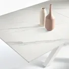 Udtræksbord 180/240x100 cm i sintret sten med marmoreffekt - Loggia Viadurini