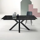 Udtræksbord 180/240x100 cm i sintret sten med marmoreffekt - Loggia Viadurini