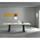 Udtrækkeligt bord 3 m blank keramisk top metalben - Papusca Viadurini