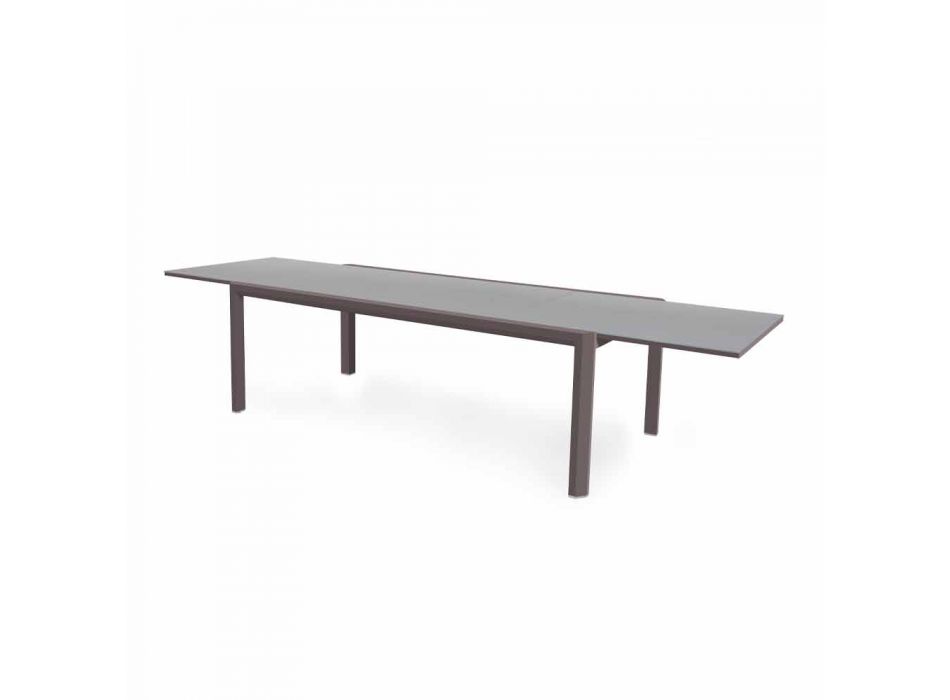 Udtrækkeligt bord 340 cm Udendørsservering i aluminium og glas eller lamineret - Julie Viadurini