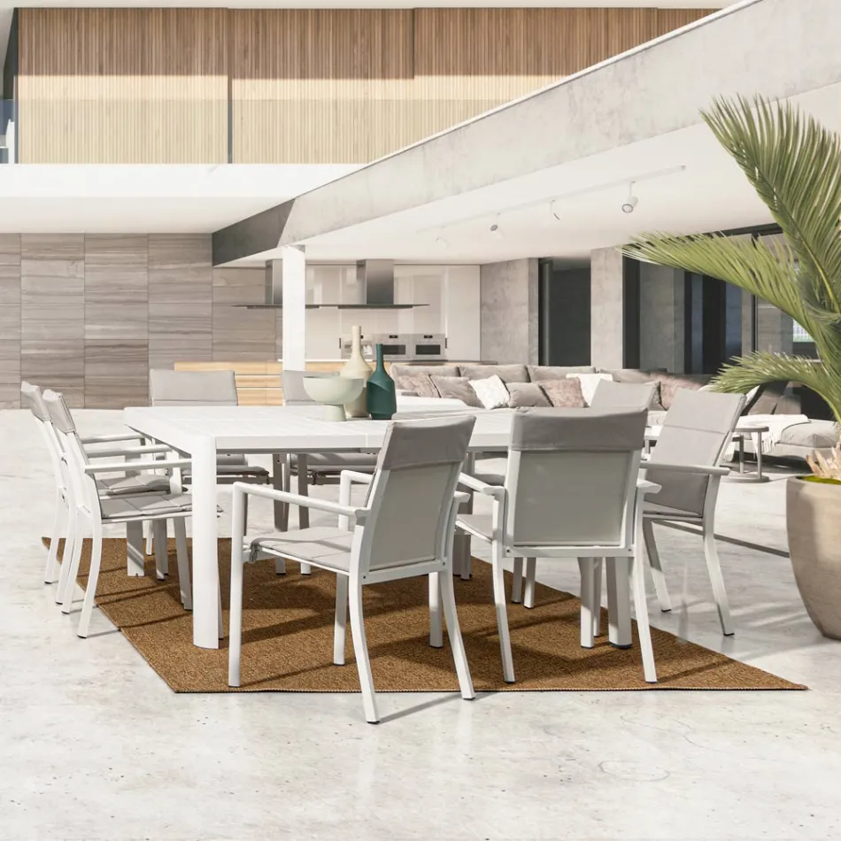 Udtrækbart bord til 149 cm i pulverlakeret aluminium - Behøves Viadurini