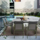 Udtrækbart bord til 149 cm i pulverlakeret aluminium - Behøves Viadurini