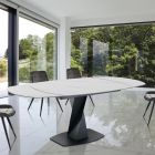 Udtrækbart bord til 165 cm i metal og keramik - Boccanera Viadurini