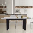 Udtrækkeligt bord til 180 cm i hvid marmorfinish - Brotola Viadurini