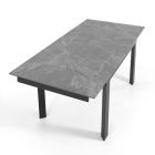 Udtrækkeligt bord til 180 cm i hvid marmorfinish - Brotola Viadurini