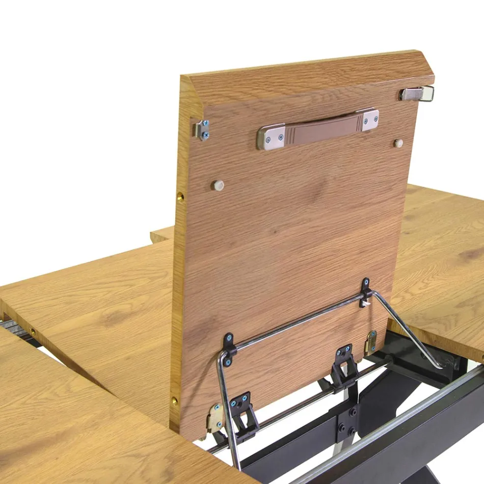 Udtræksbord 180 cm i MDF-træeffekt med præget korn - skum Viadurini