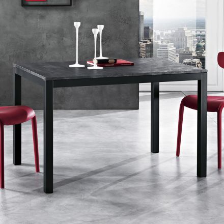 Udtrækkeligt bord til 180 cm i antracitmetal Made in Italy - Beatrise Viadurini