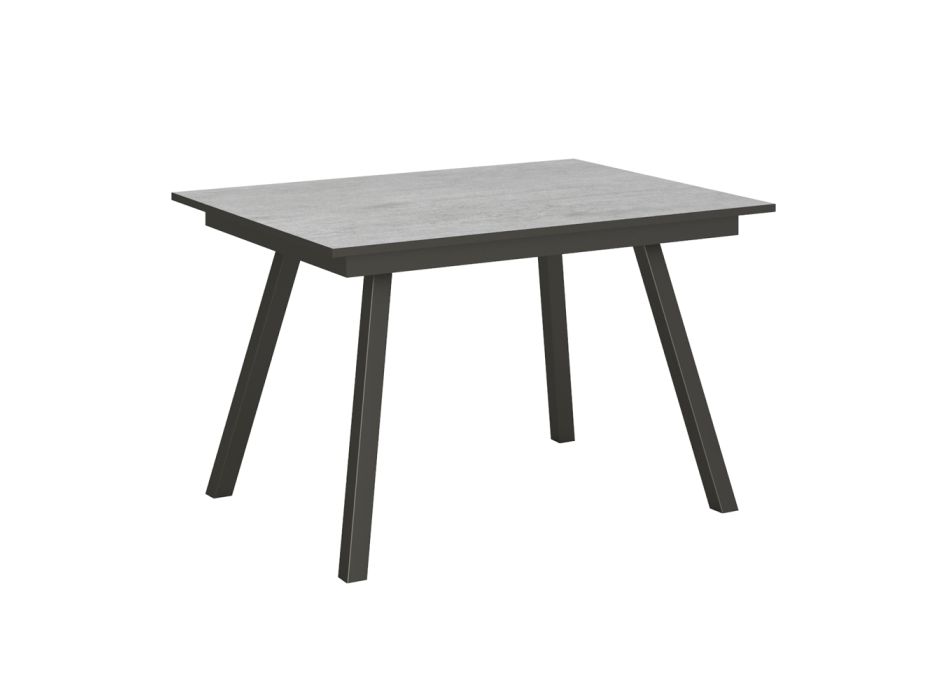 Udtrækbart bord til 180 eller 220 cm i træ og jern Made in Italy - Stjerner Viadurini