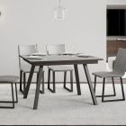 Udtrækkeligt bord til 180 eller 220 cm i træ og jern Made in Italy - Stjerner Viadurini